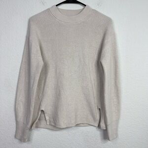 Lululemon Sweater Womens 2 Beige Wool Ribbed Long Sleeve Turtleneck‎ Athleisure